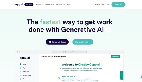 Copy.ai - AI Content Assistants That Are Easiest to Use