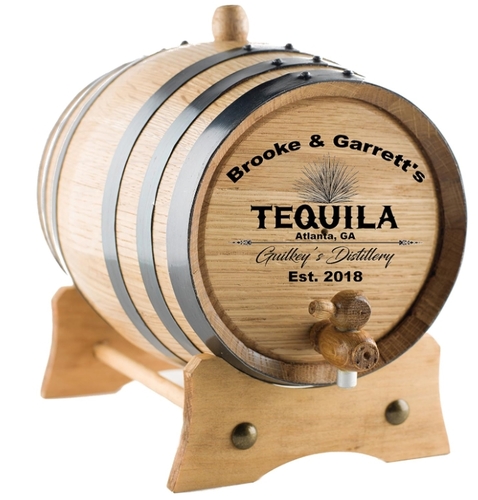 Personalized oak tequila barrel