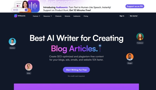 Writesonic.com - Best AI Tools for Content Marketers